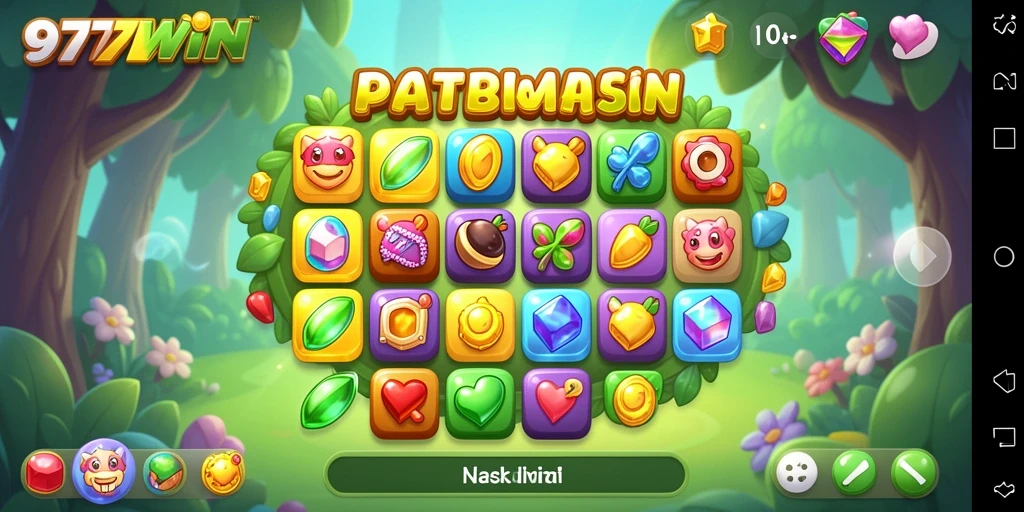 Gameplay seru 9777WIN dengan tantangan Match-3 yang menarik.