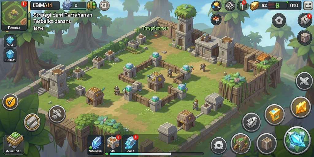 Screenshot gameplay BIMA11 menampilkan aksi seru Tower Defense.