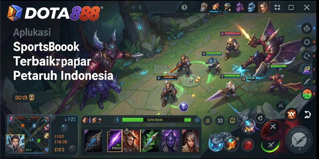 Screenshot DOTA88 menampilkan antarmuka aplikasi Sportsbook yang menarik.