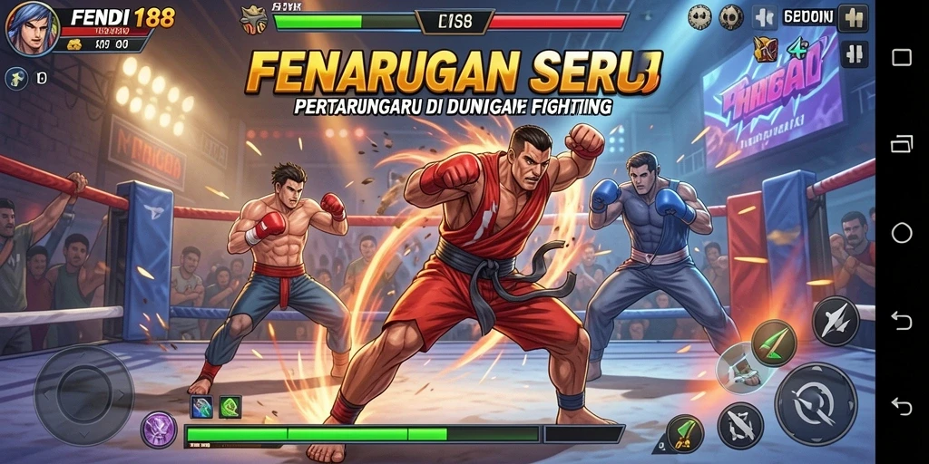 Screenshot utama FENDI188 menunjukkan pertarungan yang intens dan grafis memukau.