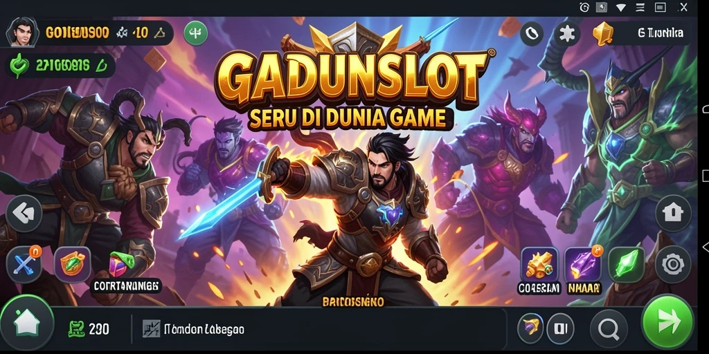 Screenshot menunjukkan aksi pertarungan mendebarkan dalam GADUNSLOT.