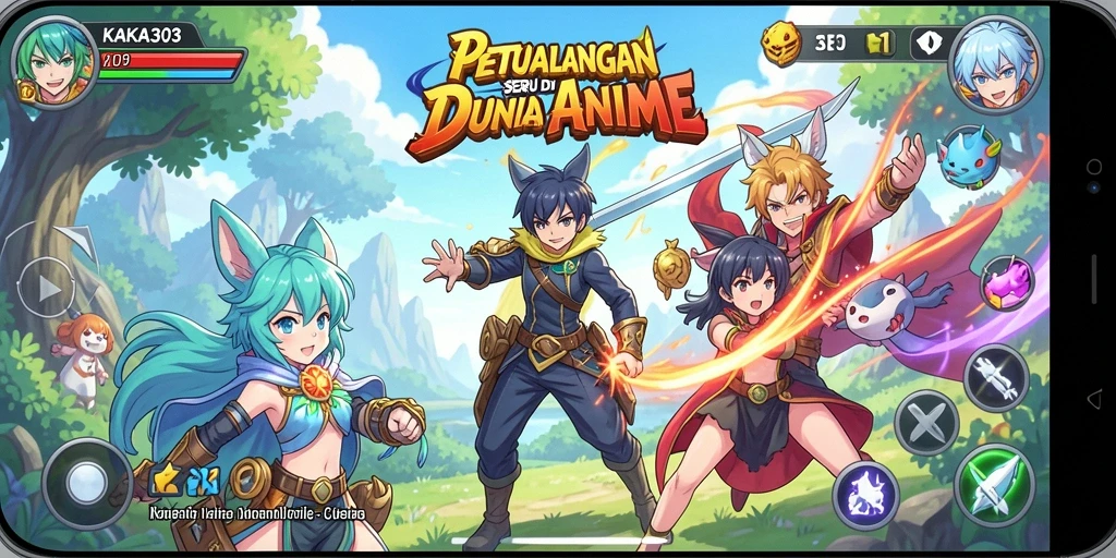 Gameplay seru dalam dunia Anime KAKA303 dengan karakter unik.