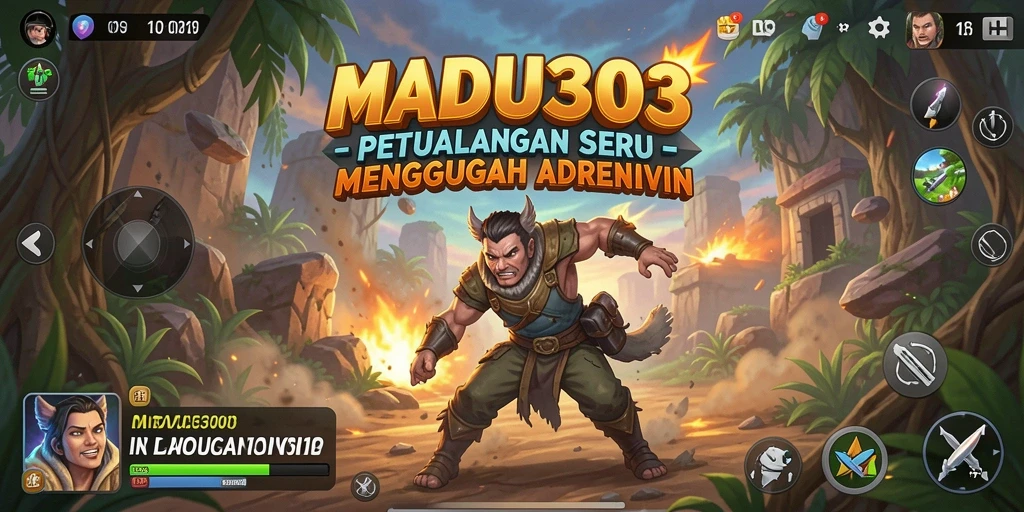 Tampilan gameplay seru dalam MADU303 yang penuh petualangan.