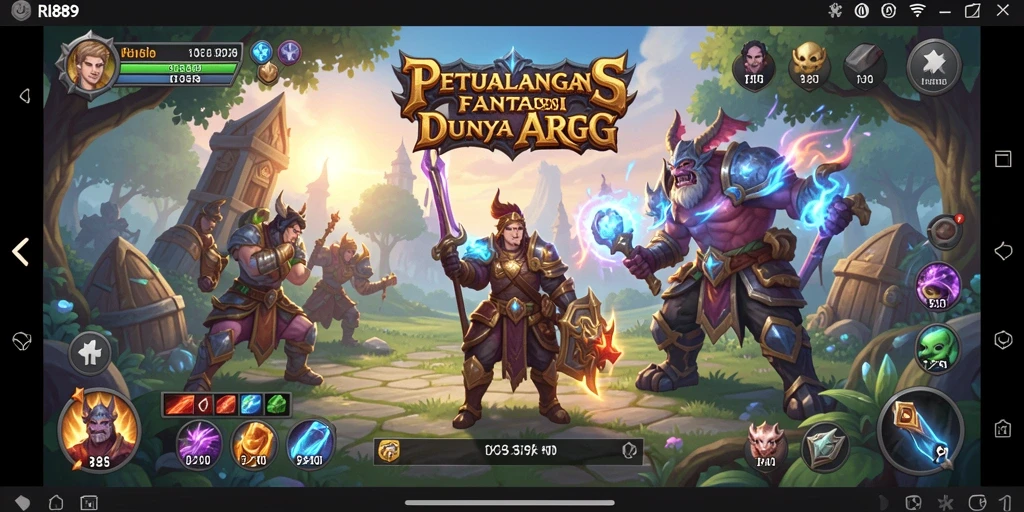 Screenshot menunjukkan karakter dengan aksi bertarung di dunia fantastis ARPG.