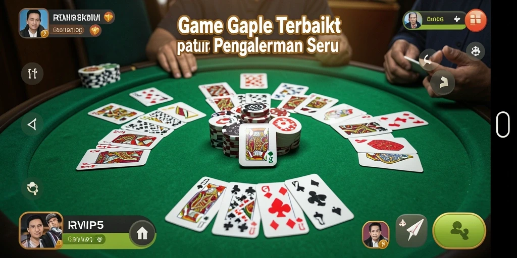 Tampilan gameplay Gaple yang seru di RVIP5.