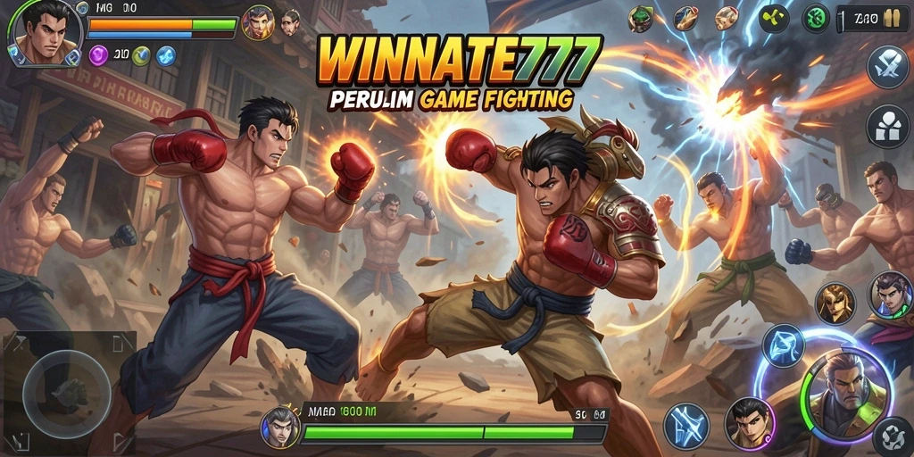 Tampilan aksi seru dari gameplay <strong>WINRATE777</strong> dalam pertarungan Fighting.