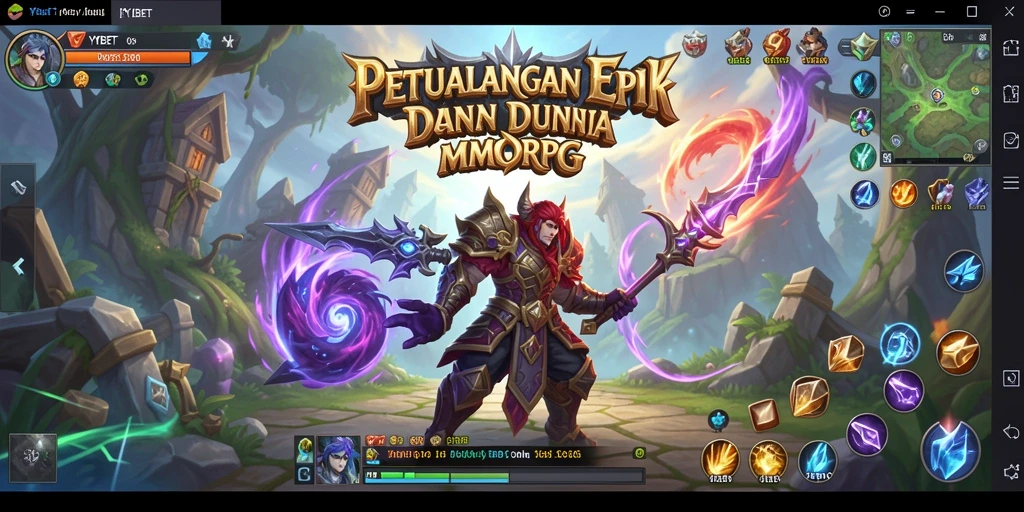 Screenshot utama YYBET menampilkan pertarungan seru dalam dunia MMORPG.